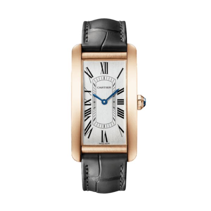 Cartier Tank Américaine Silver Rose Gold Alligator Leather 24.4mm