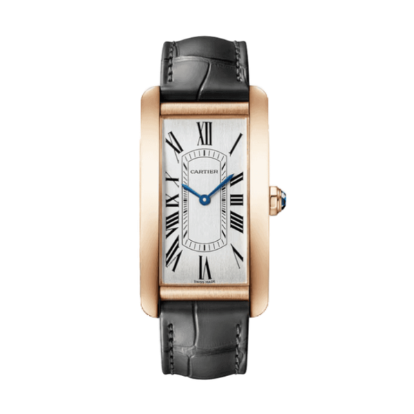 Cartier Tank Américaine Silver Rose Gold Alligator Leather 24.4mm