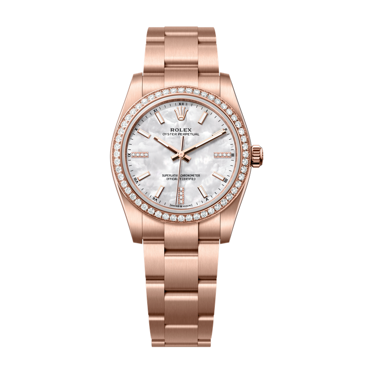 Rolex Oyster Perpetual 34 Mother of Pearl Rose Gold 34mm