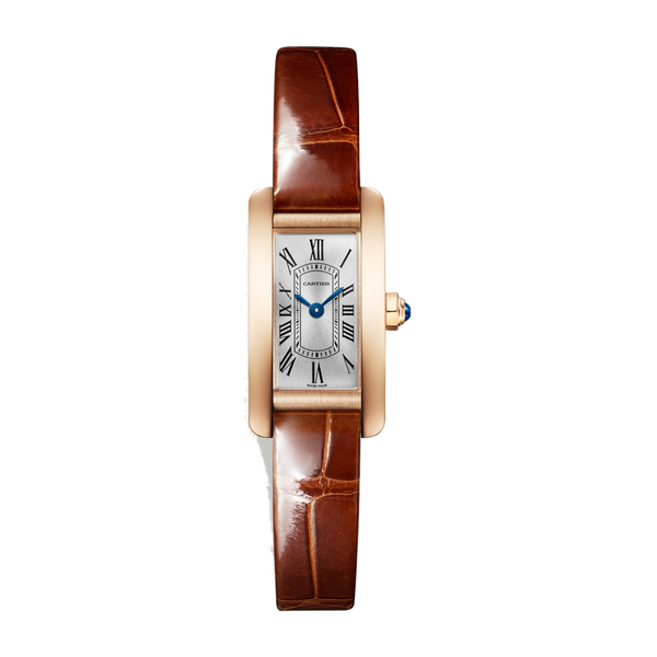 Cartier Tank Américaine Silver Rose Gold Alligator Leather 15.2mm