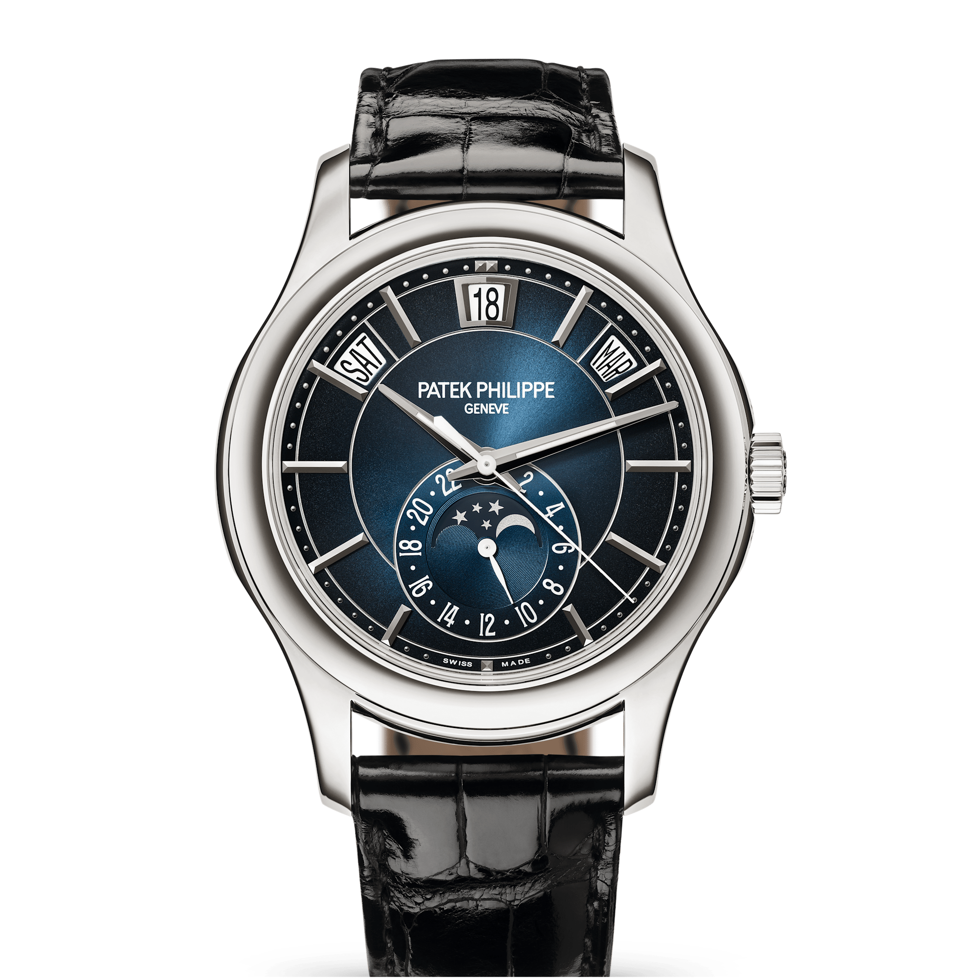 Patek Philippe Complications Blue White Gold Leather 40mm