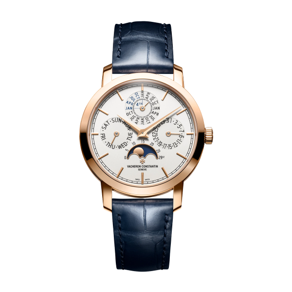 Vacheron Constantin Traditionnelle Perpetual Calendar Ultra-thin Silver Rose Gold Alligator Leather 36.5mm