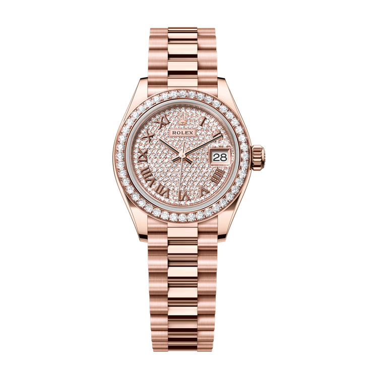 Rolex Lady-Datejust Diamond Pave Rose Gold 28mm