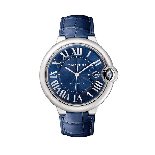 Cartier Ballon Bleu 44.1 mm Blue Steel Alligator Leather 44.1mm
