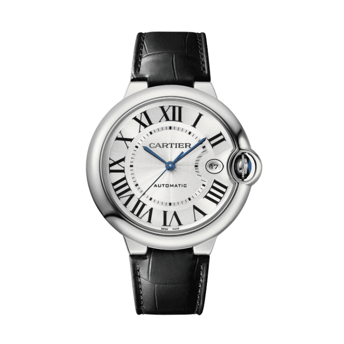 Cartier Ballon Bleu 40 mm Silver Steel Alligator Leather 40mm
