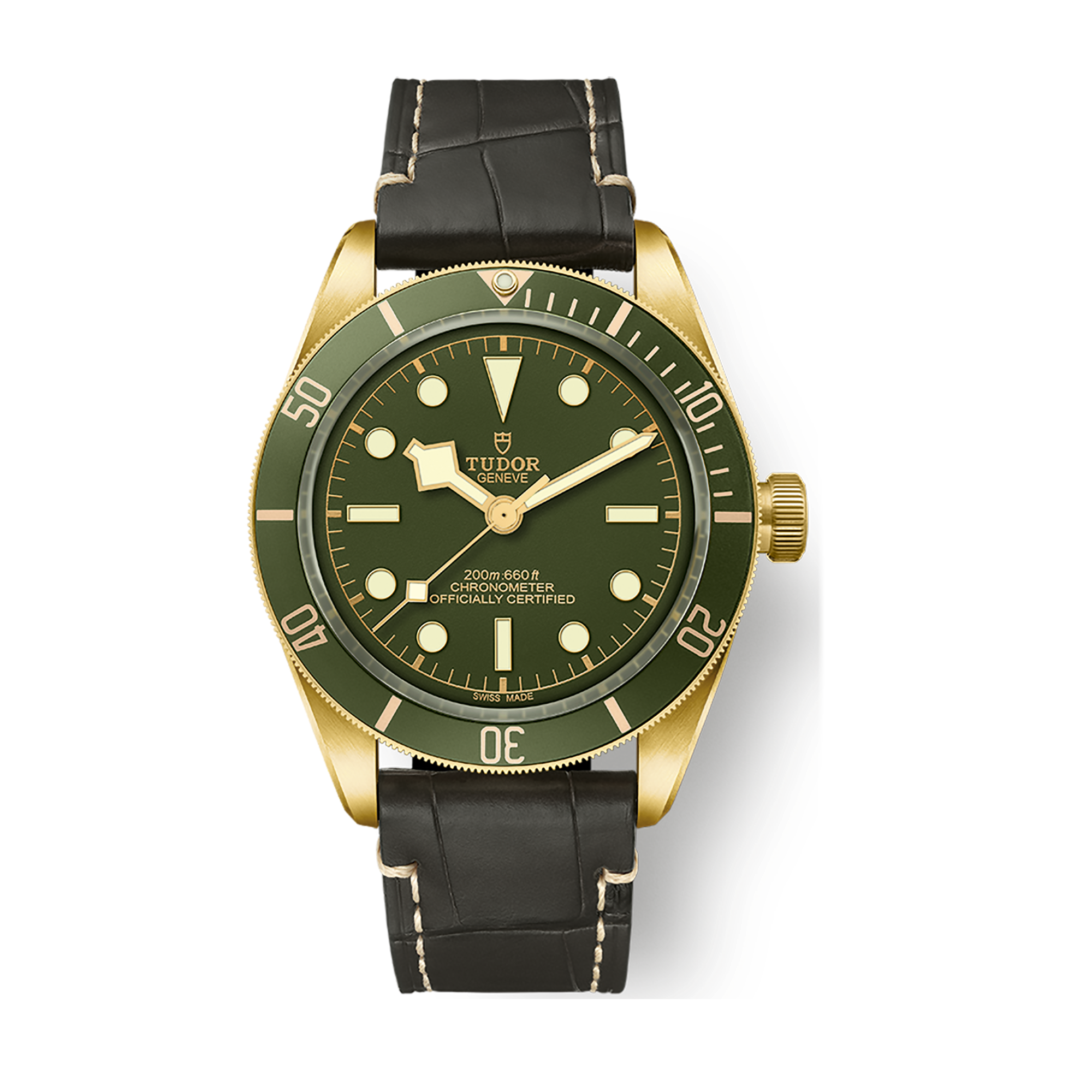 Tudor Black Bay 58 18K Green Yellow Gold Alligator Leather 39mm