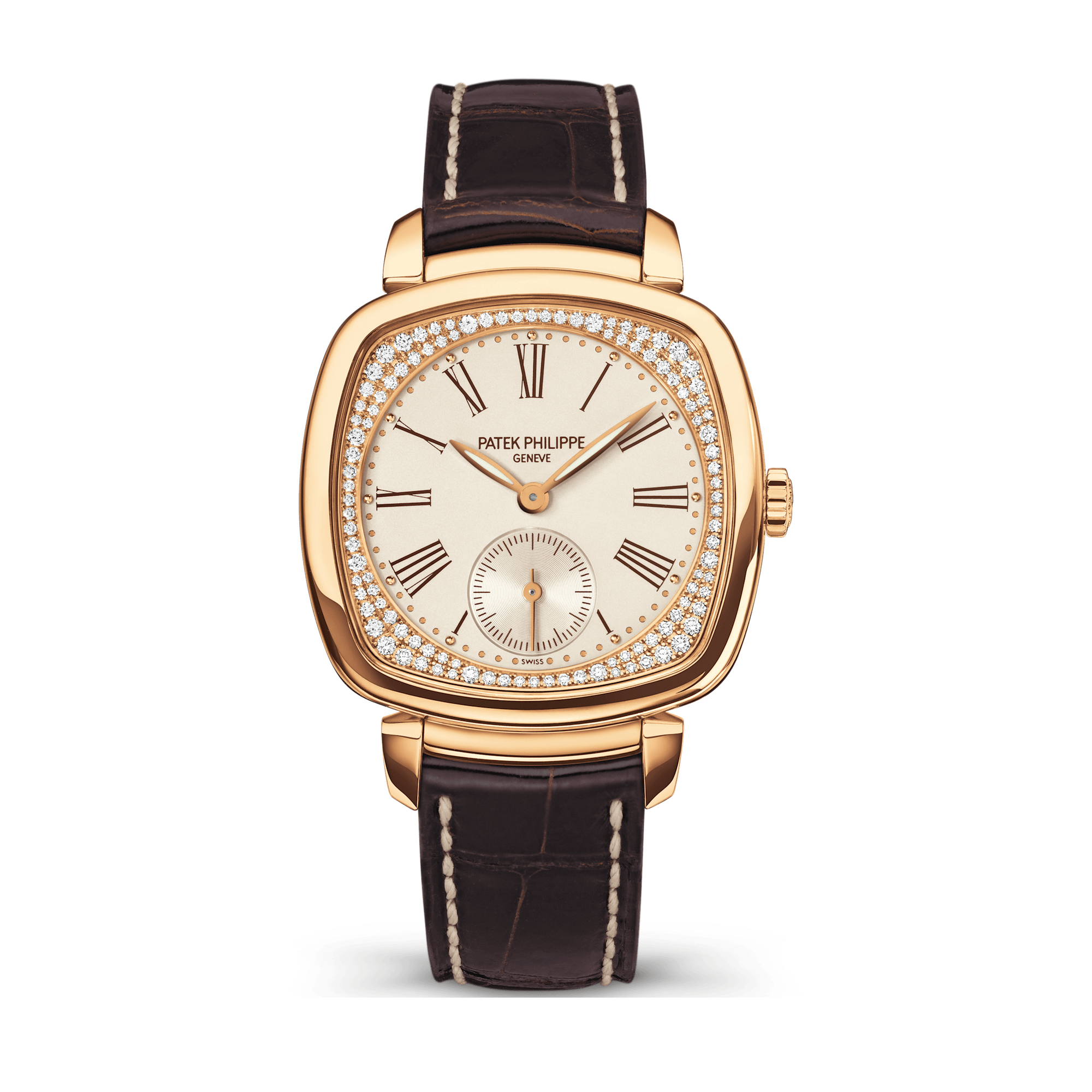 Patek Philippe Gondolo Silver Rose Gold Alligator Leather 30 x 33.8mm