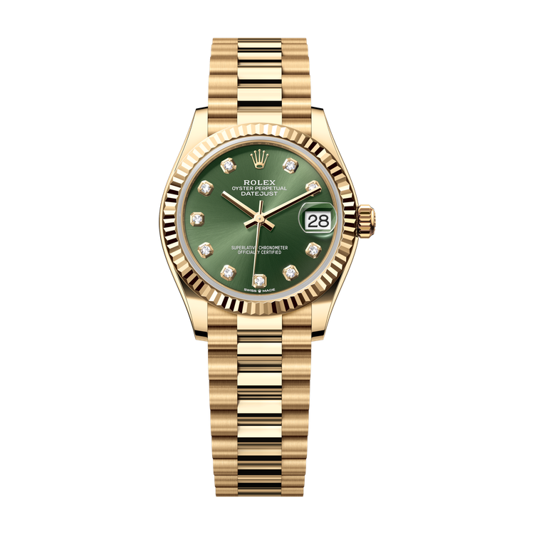 Rolex Datejust 31 Green Yellow Gold 31mm
