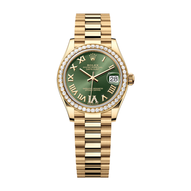 Rolex Datejust 31 Green Yellow Gold 31mm