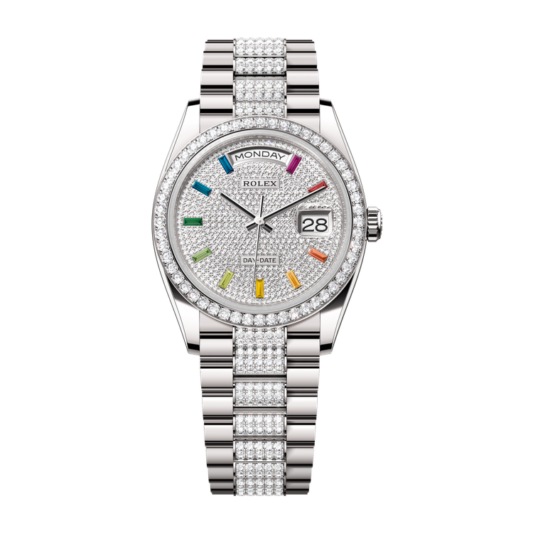 Rolex Day-Date 36 Diamond Pave White Gold 36mm