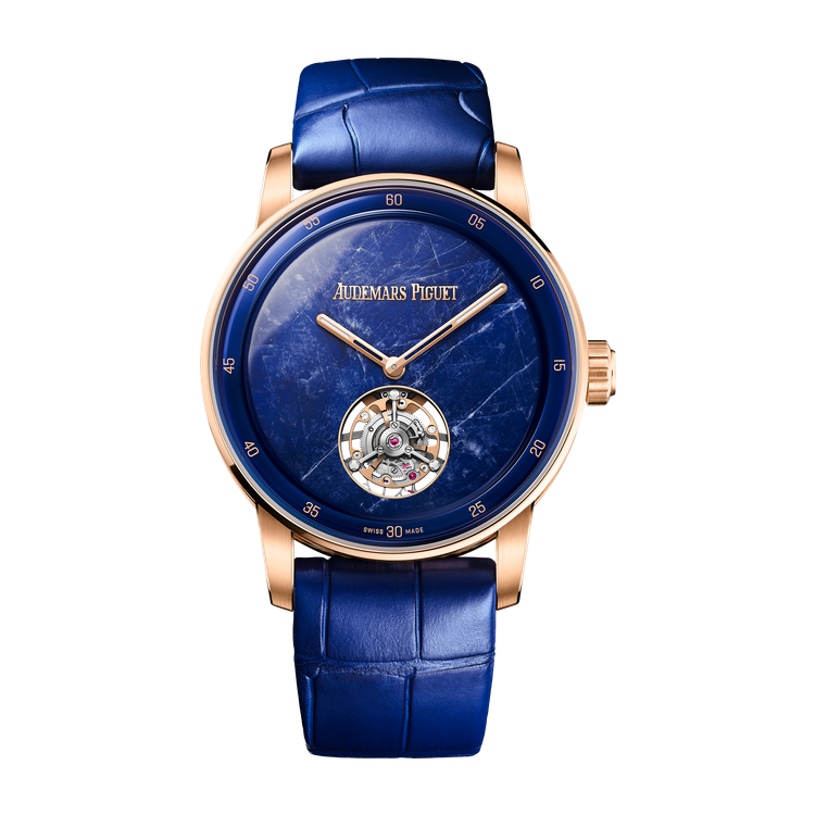 Audemars Piguet Code 11.59 Selfwinding Flying Tourbillon Blue Rose Gold Alligator Leather 38mm