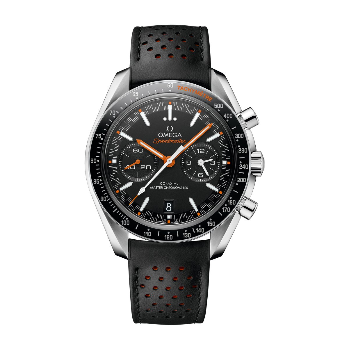 Omega Speedmaster Racing Black Steel Leather 44.3mm