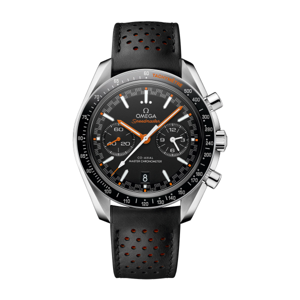 Omega Speedmaster Racing Black Steel Leather 44.3mm