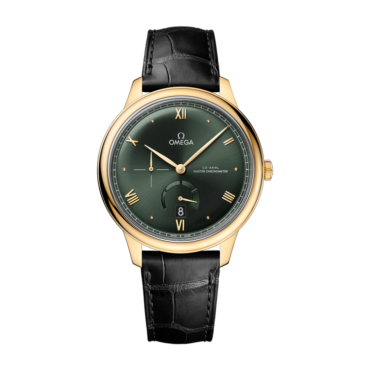 Omega De Ville Prestige Green Yellow Gold Alligator Leather 41mm