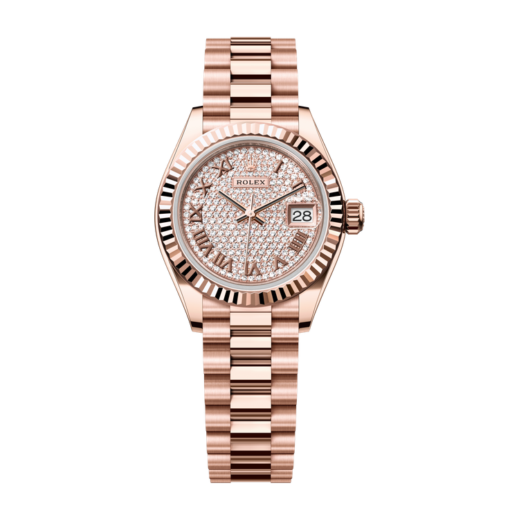 Rolex Lady-Datejust Diamond Pave Rose Gold 28mm