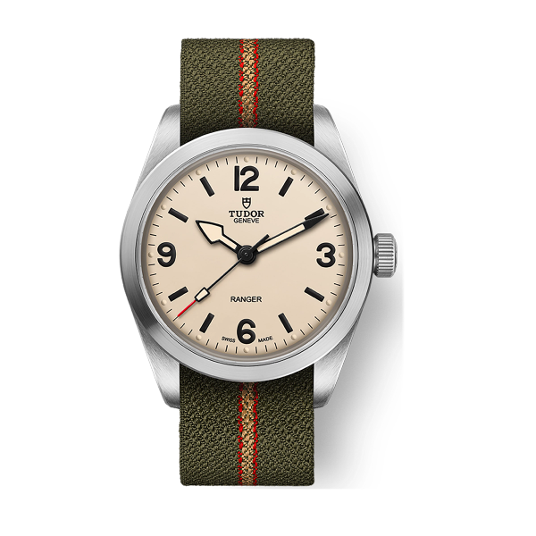 Tudor Ranger Cream Steel Fabric 36mm