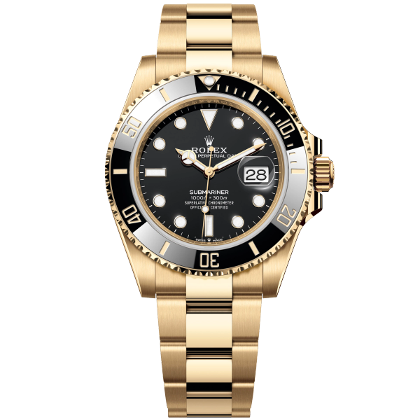 Rolex Submariner Black Yellow Gold 41mm