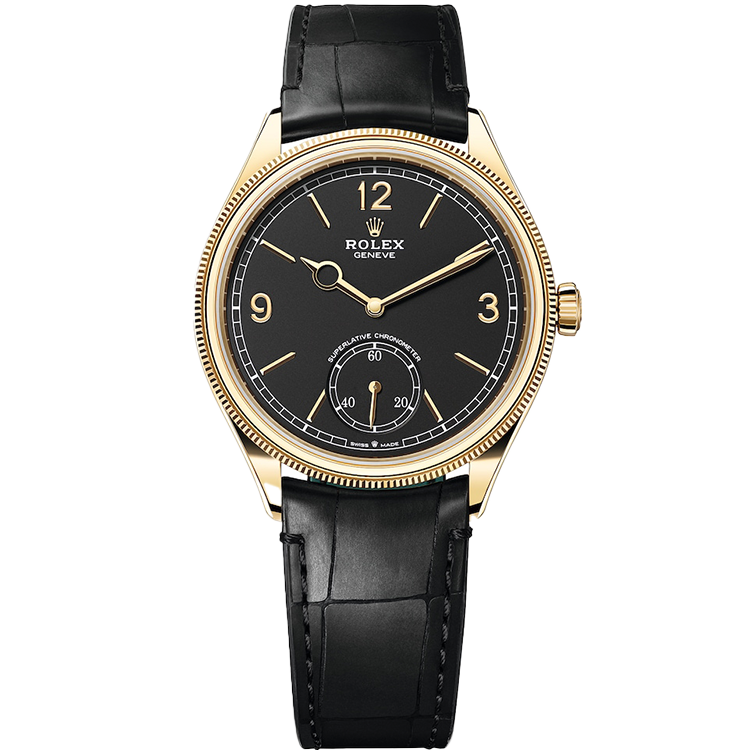 Rolex 1908 Black Leather 39mm