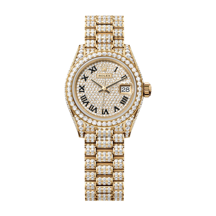Rolex Lady-Datejust Diamond Pave Yellow Gold 28mm