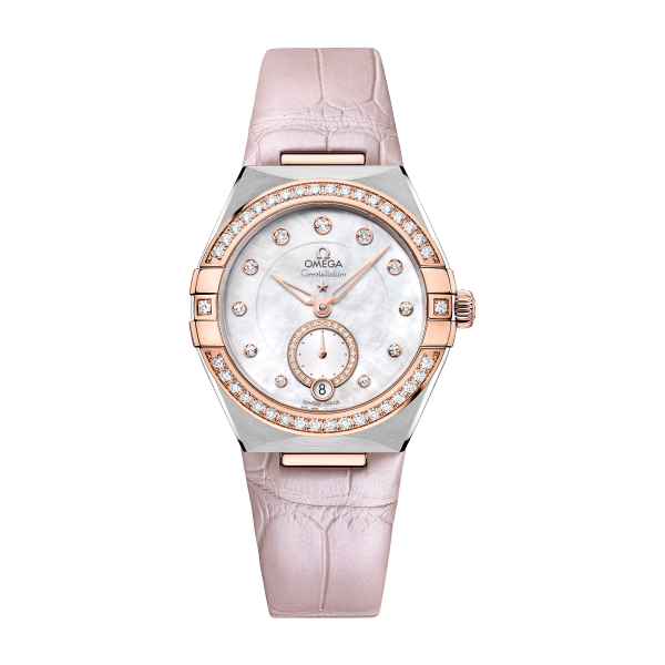 Omega Constellation White Two-Tone Alligator Leather 34mm