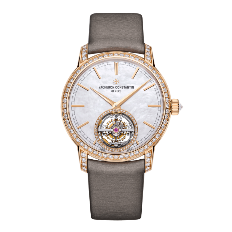 Vacheron Constantin Traditionnelle Tourbillon Mother of Pearl Rose Gold Fabric 39mm