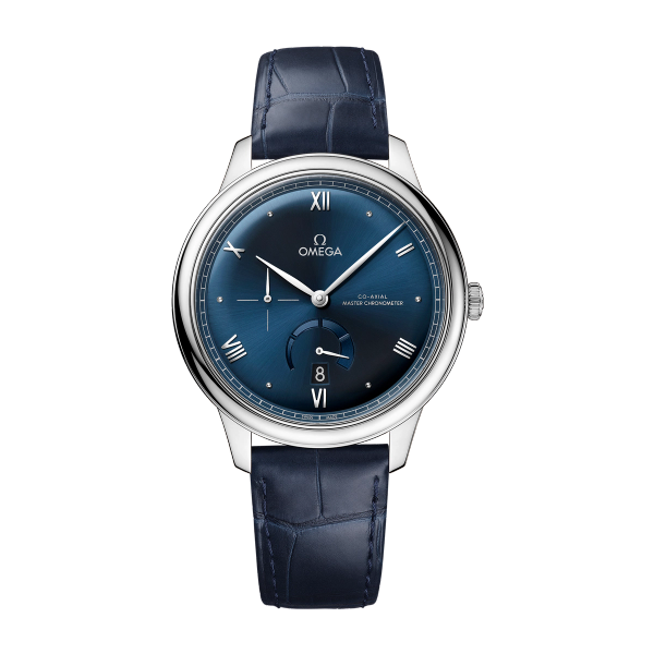 Omega De Ville Prestige Blue Steel Alligator Leather 41mm