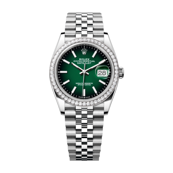 Rolex Datejust 36 Green Steel & White Gold 36mm