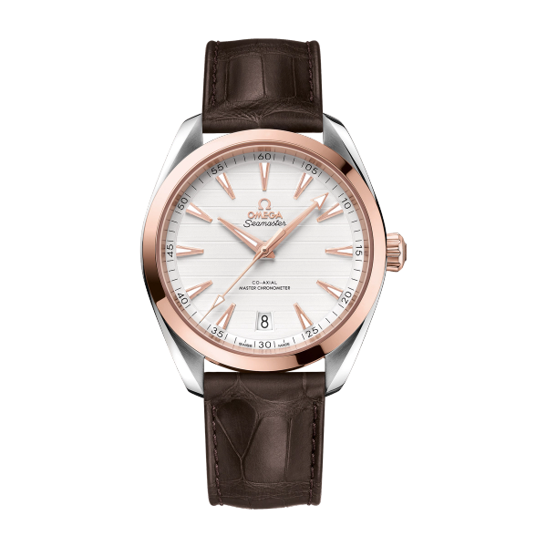 Omega Seamaster Aqua Terra 150M Silver Two-Tone Alligator Leather 41mm
