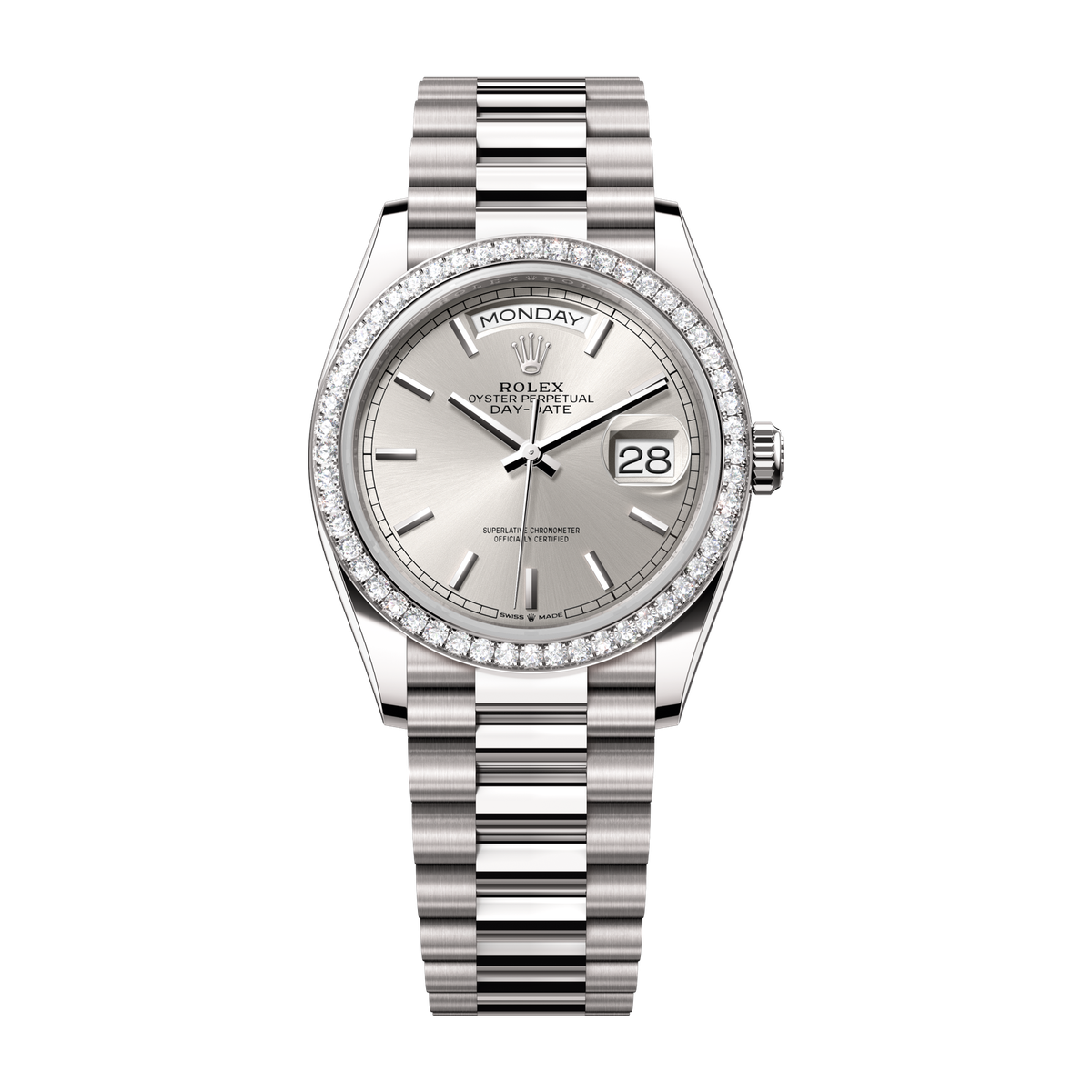 Rolex Day-Date 36 Silver White Gold 36mm
