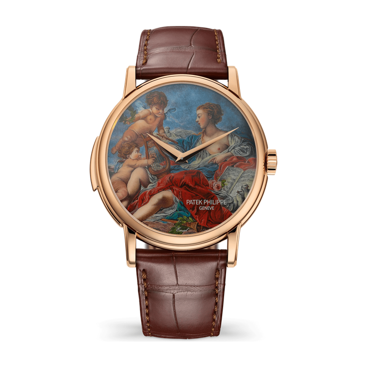Patek Philippe "Allegory of Music" Rare Handcrafts Maroon Rose Gold Alligator Leather 42mm
