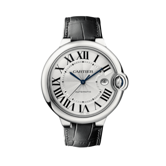 Cartier Ballon Bleu 44.1 mm Silver Steel Alligator Leather 44.1mm