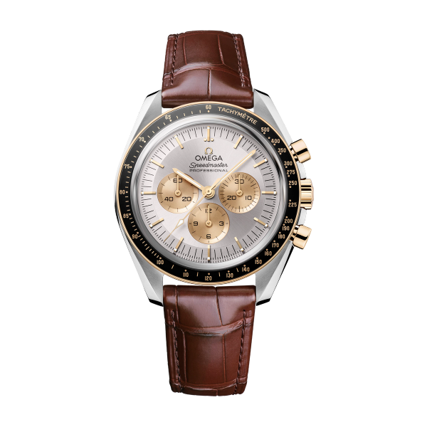 Omega Speedmaster Moonwatch Professional Silver Two-Tone Alligator Leather 42mm