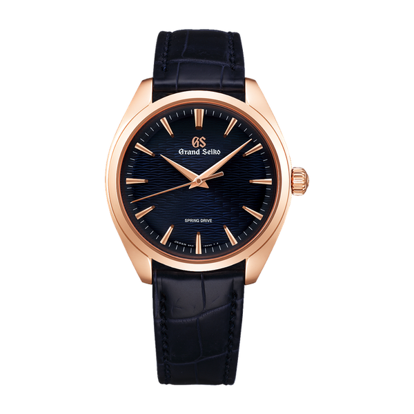Grand Seiko Elegance Thin Dress Series Blue Rose Gold Alligator Leather 38.5mm