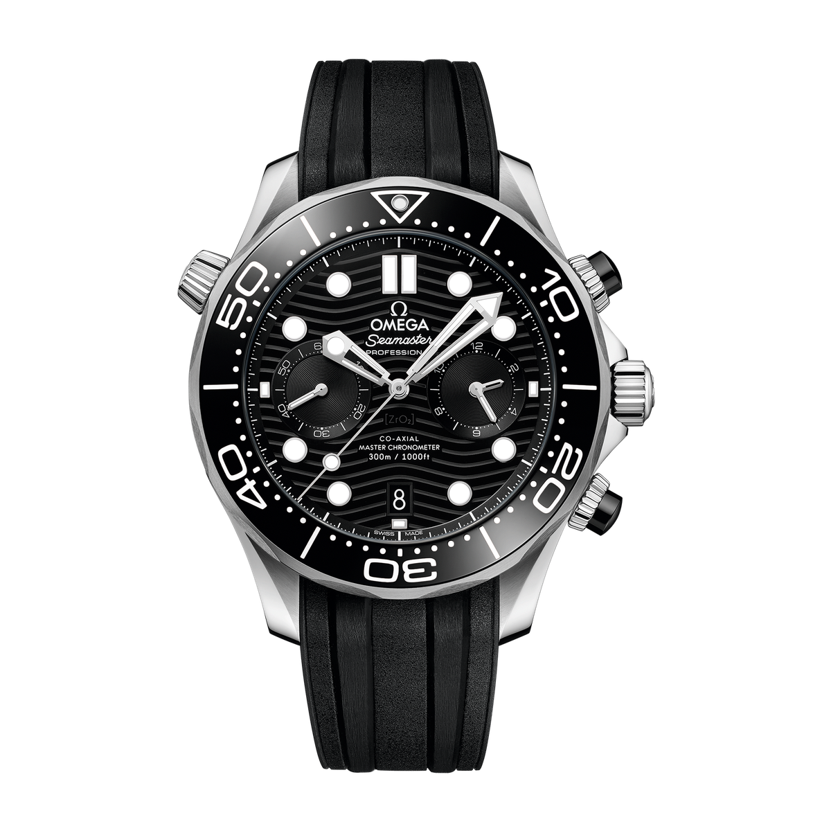 Omega Seamaster Diver 300M Black Steel Rubber 44mm