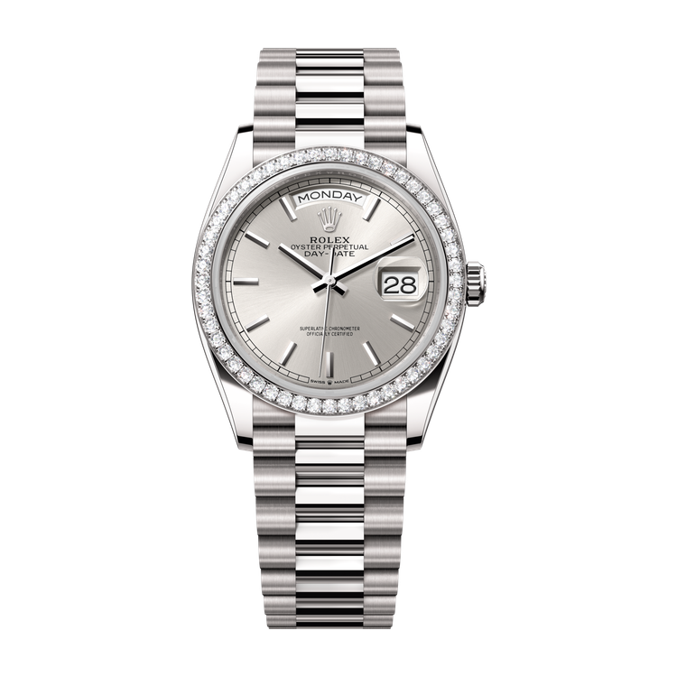 Rolex Day-Date 36 Silver White Gold 36mm