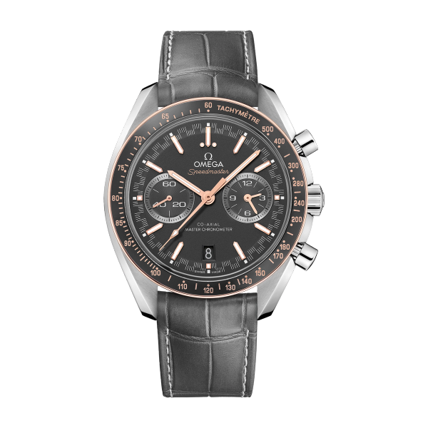 Omega Speedmaster Racing Grey Steel Alligator Leather 44.3mm