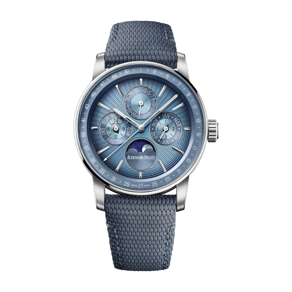 Audemars Piguet Code 11.59 Perpetual Calendar Blue White Gold Rubber 41mm