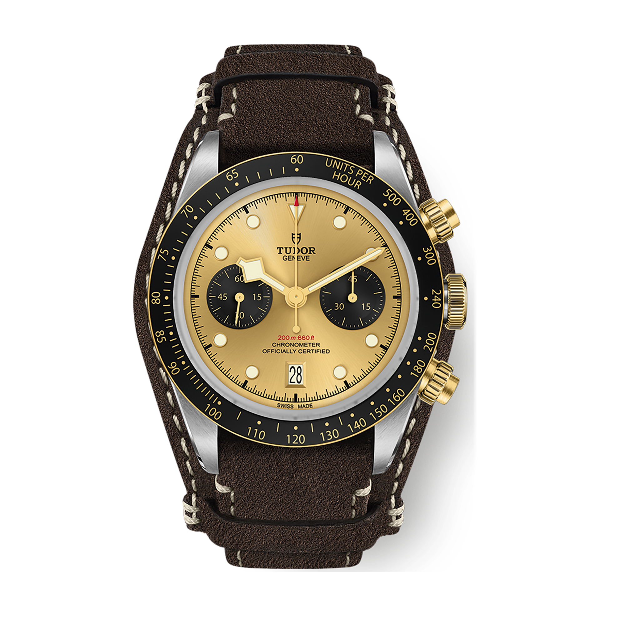 Tudor Black Bay Chrono S&G Champagne Two-Tone Leather 41mm