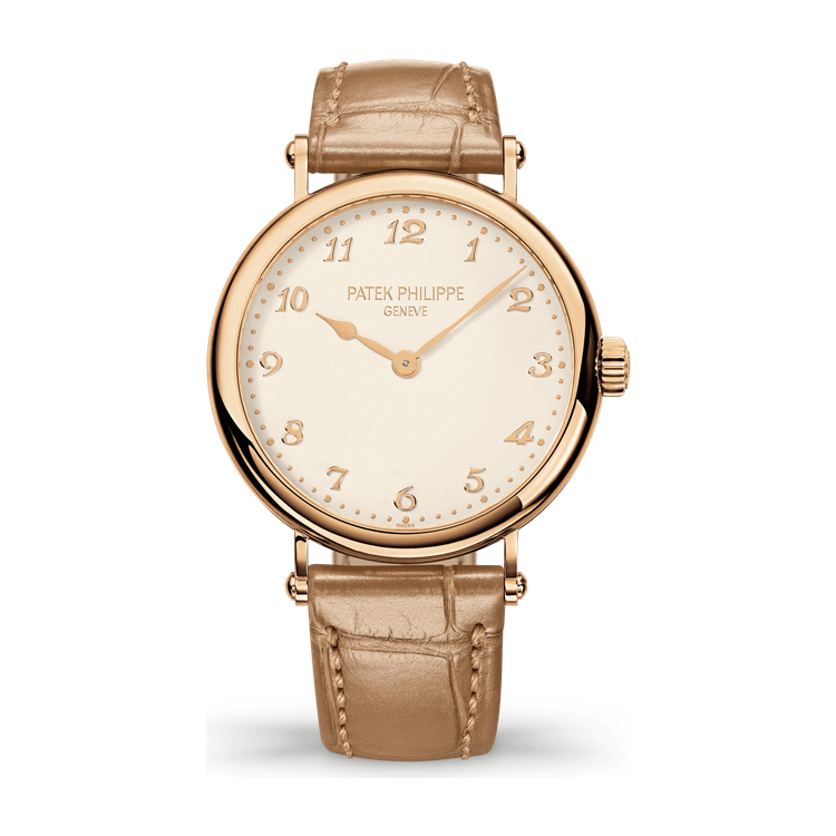 Patek Philippe Calatrava Silver Rose Gold Alligator Leather 34.6mm