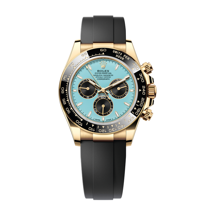Rolex Cosmograph Daytona Turquoise Yellow Gold Rubber 40mm