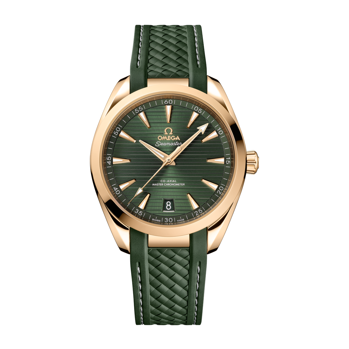 Omega Seamaster Aqua Terra 150M Green Yellow Gold Rubber 41mm