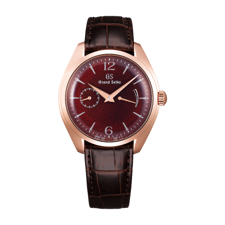 Grand Seiko Elegance Thin Dress Series Red Rose Gold Alligator Leather 39mm