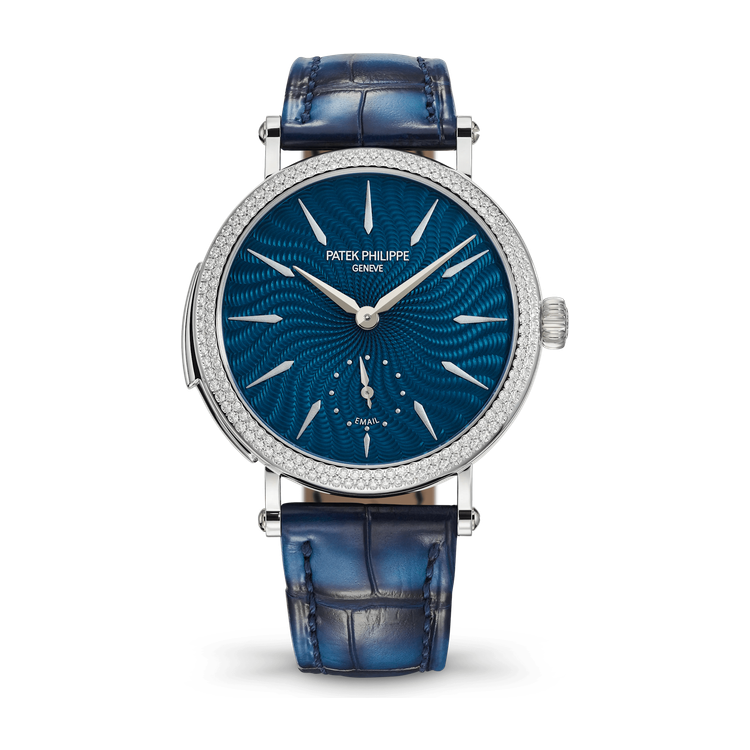 Patek Philippe Grand Complications Blue White Gold Alligator Leather 36mm