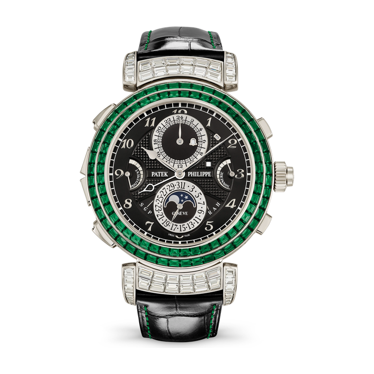 Patek Philippe Grand Complications Grandmaster Chime Black White Gold Alligator Leather 49.4mm
