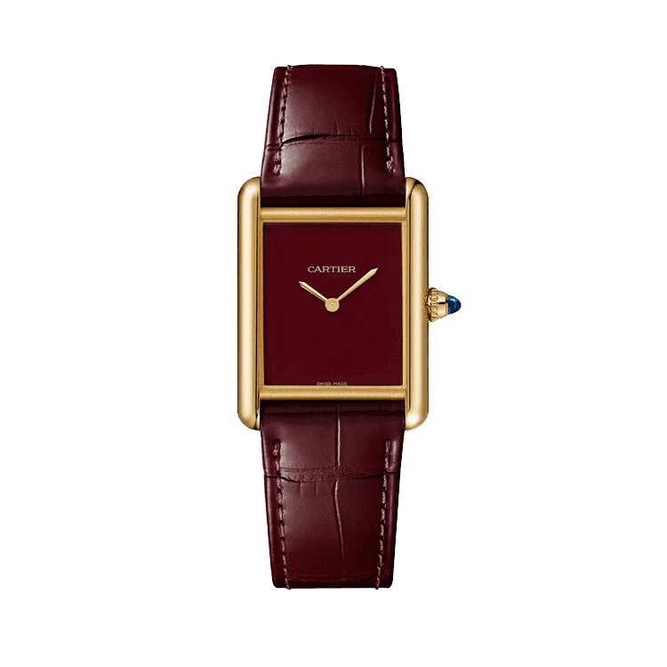 Cartier Tank Louis Maroon Leather 25.5mm