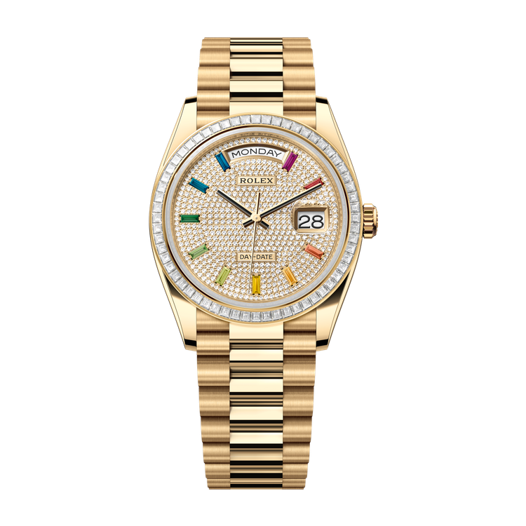 Rolex Day-Date 36 Diamond Pave Yellow Gold 36mm