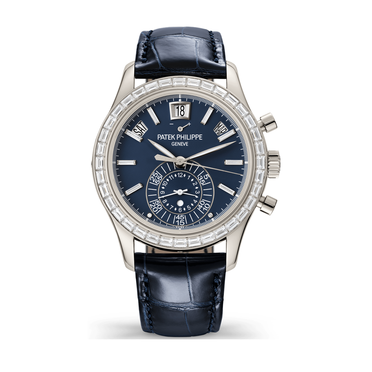 Patek Philippe Complications Blue Platinum Alligator Leather 40.5mm