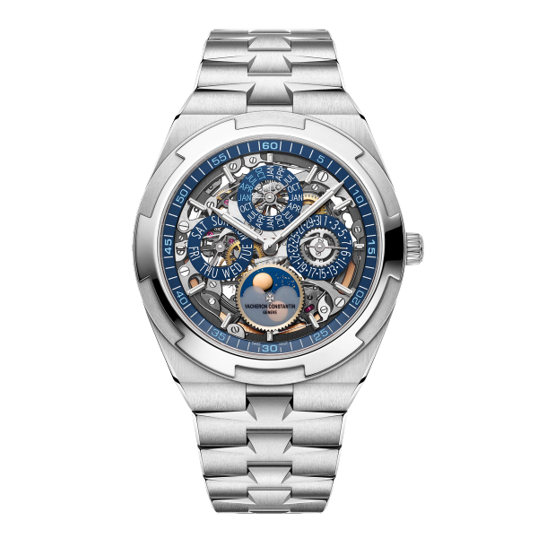 Vacheron Constantin Overseas Perpetual Calendar Ultra-thin Skeleton Blue White Gold 41.5mm