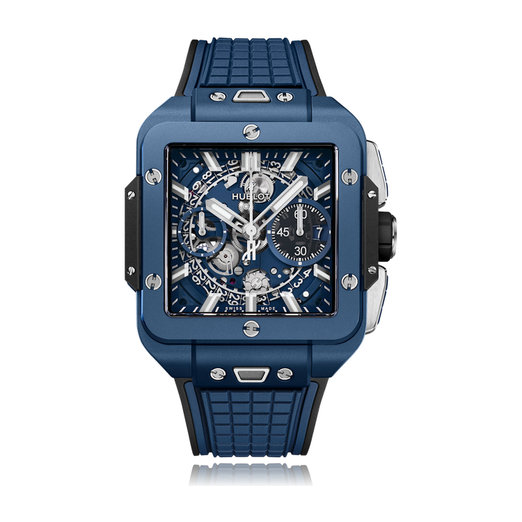 Hublot Square Bang Unico Blue Ceramic Rubber 43mm