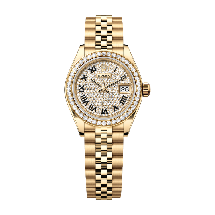 Rolex Lady-Datejust Diamond Pave Yellow Gold 28mm